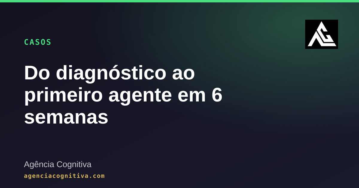 Capa do artigo: Do diagnóstico ao primeiro agente em 6 semanas